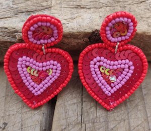 Boucles d'oreilles brodées, design personnalisé, boucles d'oreilles multi-perles, bijoux de fête pour femmes, au meilleur prix, boucles d'oreilles à perles - Product Image 1