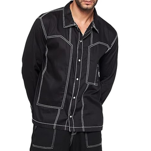 Veste de moto décontractée originale 100% coton pour hommes automne hiver style vintage denim délavé bouton décoration en gros OEM - Product Image 5