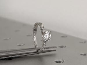 Bague de mariage en diamant Moissanite en argent sterling 925 Bijoux Moissanite Bague de mariage en diamant - Product Image 3