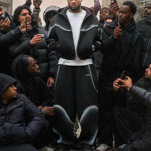 Ropa deportiva informal personalizada para hombre, sudadera de peso pesado, sudadera Vintage de algodón con cremallera, pantalones de chándal cortavientos, chándal de gran tamaño - Product Image 4