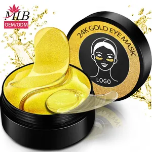 Private Label Collagen 24K Gold Eye Patches Hydrogel Collagen Hydrogel Gel Mask Anti Aging 24K Gold Under Eye Mask