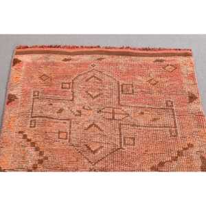 Turkish Rug, 0.2x10.8 ft <b>Runner</b> Vintage Rug, Herki <b>Red</b> Brown Floral Rug - Product Image 4