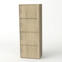 Armoire de classement de bureau moderne en bois de haute qualité 16_0020, 4 portes verrouillables, en panneaux de particules, couleur chêne Sonoma, haute, pour hôtel