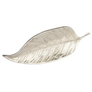 Plateau de service en aluminium en forme de feuille fait à la main, collection de décoration pour la maison N Sons Innovation, nickel poli, vaisselle réutilisable pour - Product Image 3