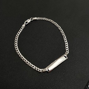 ID CHAIN ของผู้ชาย, สร้อยข้อมือเงินของผู้ชายบาง, สร้อยข้อมือเงินชาย, สร้อยข้อมือชื่อสำหรับผู้ชาย - Product Image 4