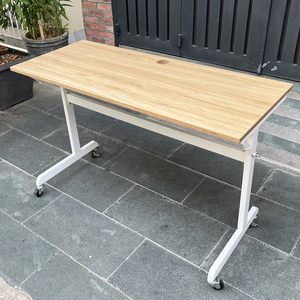 Minimally Designed <b>Foldable</b> Writing <b>Desk</b> with Wheels 120x50x75 Made of Melamine-Coated Plywood <b>Office</b> Furniture-SPD68173 - Product Image 6