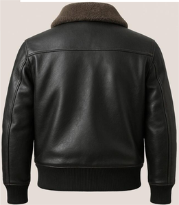 Veste en cuir pour homme sur mesure de qualité supérieure avec col montant, logo sur le devant, couleur/taille personnalisée, veste d'hiver de haute qualité - Product Image 2
