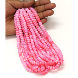 Perles d'opale rose foncé : pierre précieuse AAA, rondelle, 7-10 mm, brin de 15 pouces - Product Image 1