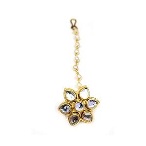 Couronne Tiara Kundan Perle Matha Teeka Borla pour Filles et Femmes, Style Indien - Product Image 1