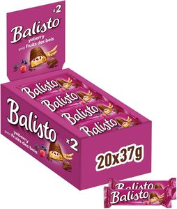 Paquete al por Mayor de Chocolate Balisto, Barras de Chocolate con Granos de Yoberry y Yogur de Frutas, 20 x 37g - Product Image 1