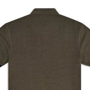 100% algodón tejido camello Color bloque banda cuello camiseta alta calidad sólido transpirable ecológico Logo Casual en blanco para hombres - Product Image 5