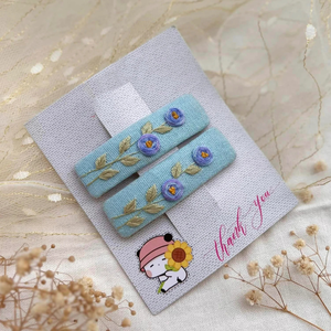 กิ๊บติดผมปักลายสำหรับเด็กผู้หญิงกิ๊บติดผมวินเทจเครื่องประดับผมแบบปักลายดอกไม้หรูหราของขวัญผลิตในเวียดนาม - Product Image 6