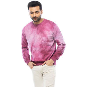 Hombres Tie Dye Sudadera Drop Shoulder Oversized Fit Pullover con patrón artístico retro para el estilo diario de la calle - Product Image 5