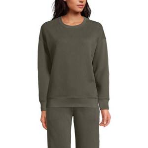 Sweat-shirt doublé pour femme, vert foncé, toucher doux, 100% coton, streetwear, col rond, manches longues, entraînement, dernière tendance, forte demande - Product Image 2