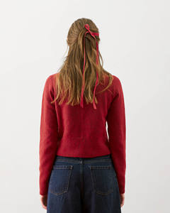 Women's Casual Breathable Anti-Wrinkle Knitted <b>Cardigan</b> <b>Heart</b>-Shaped Buttons Regular Fit Acrylic Fabric Routine Winter Season - Product Image 2