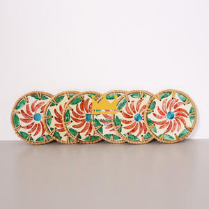 Top 1 Supplier in Vietnam Portable Wood <b>Coasters</b> Set <b>Heat</b> Insulation Teacup Mat & Rattan for Drinks & Teacups - Product Image 4