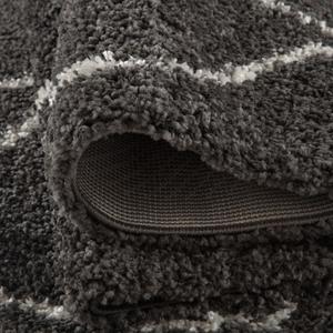 Moroccan Dark Grey Shaggy <b>Rug</b> 840-Plush Faux <b>Rabbit</b> <b>Fur</b> Machine Made Hallway Runner for Living Room - Product Image 3