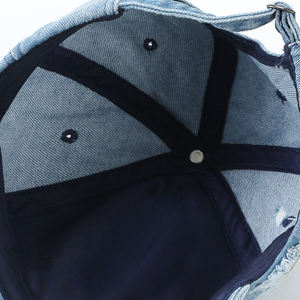 Gorra de camionero unisex clásica vintage de mezclilla de algodón transpirable e impermeable, teñida y desgastada, estilo deportivo, para venta al por mayor - Product Image 4