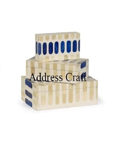 Nouveauté la plus populaire boîte à incrustation d'os boîte-cadeau personnalisée en bois faite à la main incrustation d'os boîte à bijoux en bois avec logo personnalisé à vendre - Product Image 3