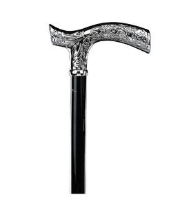 Canne de marche en laiton artisanale traditionnelle avec poignée ornée, design classique pour le soutien quotidien de la marche et la stabilité - Product Image 2