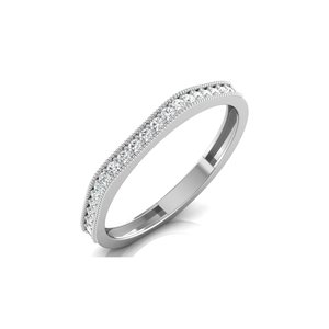 Ishi Diamonds 14k White Gold Flat Top <b>Stacking</b> Lab Grown Diamond <b>Ring</b> - Product Image 2