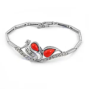 Bracelet en argent avec charme corail pour femmes, plaqué rhodium, tendance religieuse, bracelets en cuivre et en laiton, élégant, classique, cadeau religieux en argent - Product Image 1