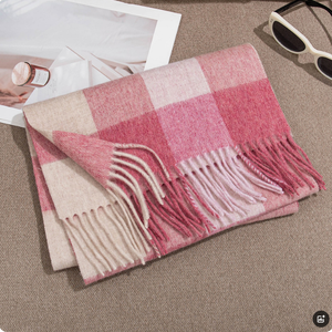 24 New Wool Scarf Feel Cashmere Ladies High-grade Tassel Thickened Neck Warm Plaid Versatile Shawl - Product Image 3