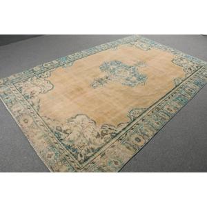 พรมขนาด 6.2x9.8 ฟุต, พรมตุรกีโบราณ, พรมขนสัตว์สีน้ำเงิน - Product Image 4