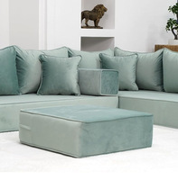 Canapé-Lit de Sol Majlis en Forme de L | Assise Modulable Arabe Marocaine | Canapé Convertible en Velours CertiPUR-US