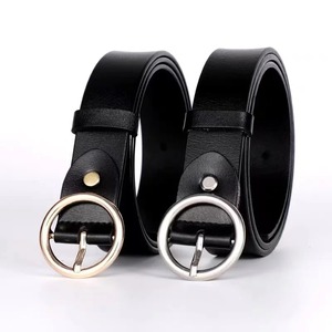 Boucle Métal Cuir Pour Dames Robe Loisirs Jeans Ceinture Sauvage Marque De Luxe Designer - Product Image 1