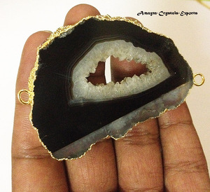 Colgantes de ágata azul con forma de rebanada de Geoda, venta al por mayor, chacra, collares de ágata, venta de ajayra, cristales, exportación, India - Product Image 6