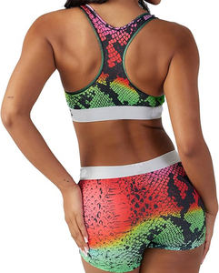 Ensemble de yoga personnalisé pour femmes, deux pièces, soutien-gorge de sport, short taille mi-haute, écologique, extensible dans les quatre sens, antibactérien, respirant, fitness - Product Image 2