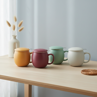 Mug en porcelaine durable de haute qualité 3459016 avec couvercle, design de tasse de voyage anti-fuite pour l'exportation