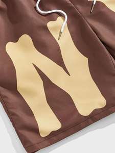 100% pantalones cortos de gimnasio de nailon de nuevo diseño personalizado para hombres, pantalones cortos deportivos con estampado elástico de cintura media transpirable de estilo callejero, pantalones cortos calientes - Product Image 2