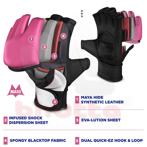 Guantes de MMA de Microfibra Personalizables Rosa y Negro de BHUTTA ENTERPRISES, Unisex, para Entrenamiento de Boxeo, Transpirables y Ligeros - Product Image 5