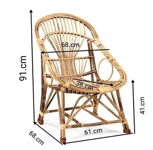 เก้าอี้ไม้ไผ่สำหรับสวนระเบียงสนามหญ้าในร่มกลางแจ้งโรงแรมจัดงานแต่งงานเก้าอี้จัดเลี้ยง - Product Image 2
