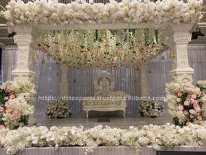 Mandap tallado dorado exclusivo para bodas telugu fibra de tendencia Mandap tallado dorado Mandap boda hindú Mandap Set decoración para la venta - Product Image 6