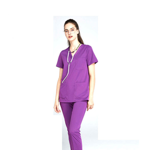2025 OEM Service New Modern Athletic Scrub Set para mujeres-Modern V-Neck Scrub Top Yoga Scrub Pants - Product Image 3