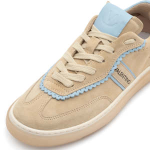 Chaussures de marche Valentino Sneaker Glossy Camoscio Contrast-Beige/Sky - Product Image 5