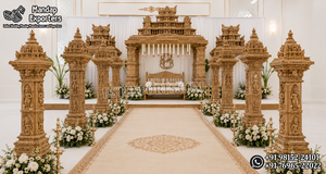 Mandap de mariage traditionnel de style Grand Temple, Mandap de mariage personnalisé pour cérémonie sud-indienne, Mandap Prestige USA - Product Image 2