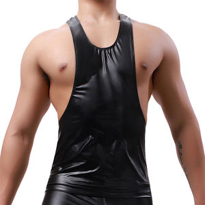 New Designer Stylish Zipper Singlet <b>Tank</b> <b>Top</b> <b>Men</b> <b>Top</b> Selling Custom Breathable Fitness Clothing Sports Gym Polyester Plain Black - Product Image 6