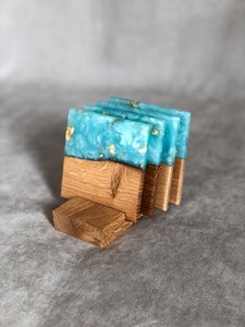 Natural Wood and Resin <b>Coasters</b> Set Classic Eco-Friendly <b>Drink</b> <b>Coasters</b> for Everyday Use Durable Home <b>Coasters</b> - Product Image 5