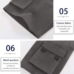 Pantalones cortos Cargo de algodón informales de verano para hombre, cintura elástica con cordón y ajuste relajado, servicio OEM, pantalones cortos de trabajo grandes y altos - Product Image 5