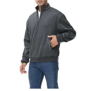 2026 Custom Knitted Breathable Half <b>Zipper</b> Men's Winter Sherpa Fleece <b>Jacket</b> Plus Size Reversible Loose Fit Eco-Friendly Quick - Product Image 3