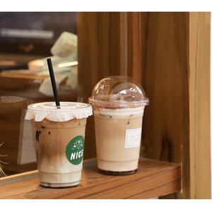 Gobelets en plastique PET personnalisés de haute qualité pour boissons froides, aliments et desserts, capacités de 300ml 355ml 380ml et 700ml avec couvercle - Product Image 1