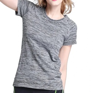 เสื้อออกกำลังกายแขนสั้นคอวีสำหรับผู้หญิงเสื้อออกกำลังกายผ้ายืดเสื้อออกกำลังกาย - Product Image 4