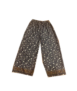 Pyjama Bohème Femme en Soie Recyclée Sari, Nouvelle Collection Été, Vintage, Taille Mi-Haute, Vêtement de Nuit/Plage, Taille Élastique Unie - Product Image 1