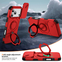 Coque de téléphone antichoc et antidérapante avec anneau métallique rotatif à 360° et protection d'écran pour Samsung Galaxy S26 Ultra/S25 Plus/S24