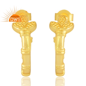 Diseño elegante Plata de Ley 925 Pendiente chapado en oro de 18 quilates Demi Joyería fina para mujer Regalo para ella - Product Image 1