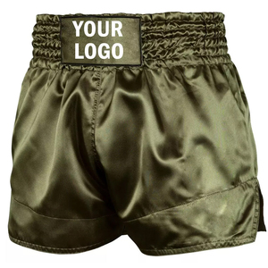Short surdimensionné pour hommes de haute qualité Factory Direct Short de boxe respirant avec motif brodé couleur unie - Product Image 1
